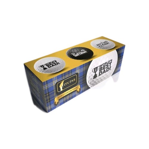 World's Best Dad Golf Ball Pack 3 x Golf Balls The Golffather Gift Set FREE P&P - Picture 2 of 2