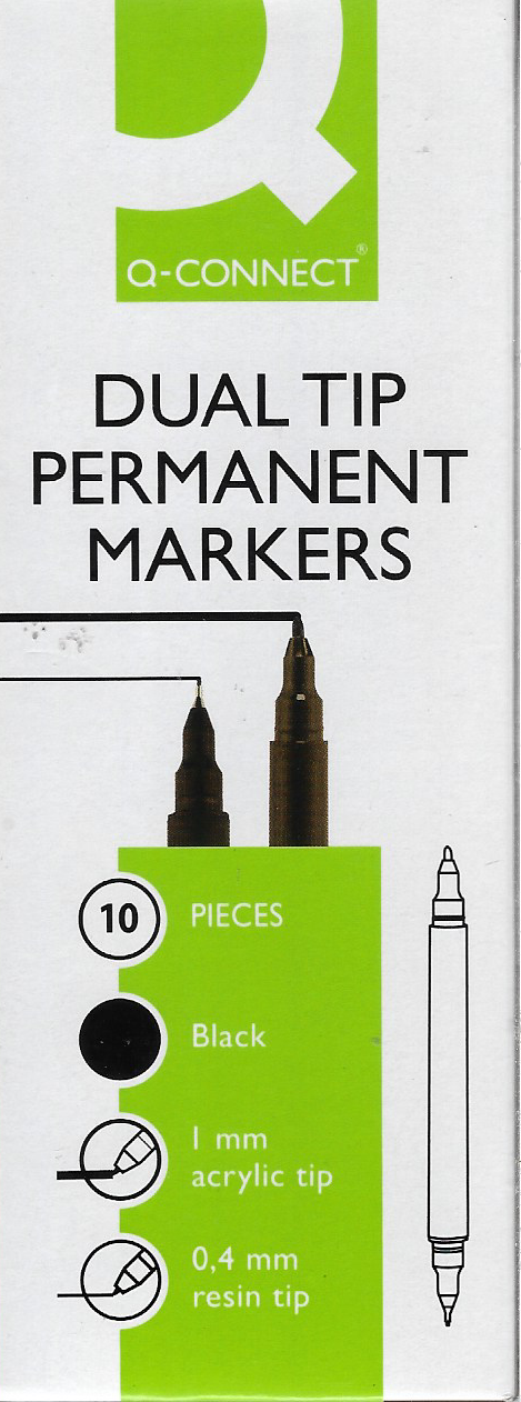 B&Q -  Dual Tip Marker Pen Black (Pack Of 10) - Image 2