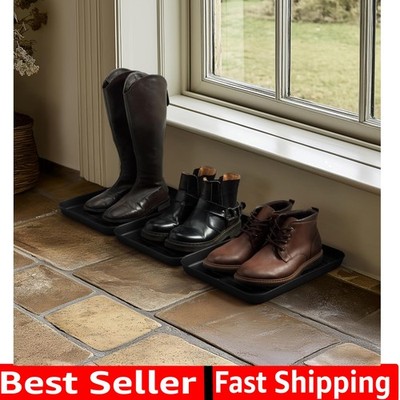 Set of 3 Shoe Drip Trays - Multi-Purpose Boot Tray for Rain Boots, Winter Boo...