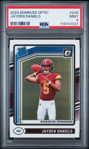 2024 PANINI DONRUSS OPTIC #248 JAYDEN DANIELS ROOKIE RC PSA 9