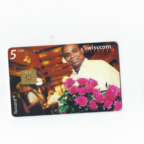 Telephone card tax card (Switzerland) rose seller Lugano