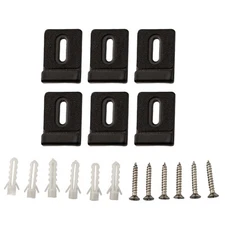 Sleek Design Black Mirror Bracket Hooks Package Includes Six Pieces Only