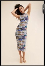 NWT Urban Outfitters Silence + Noise Jayden Mock Neck License Plate Back Slit M