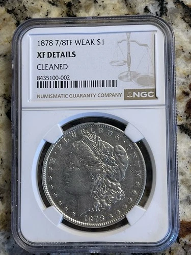 1878 7/8 TF Weak Silver Dollar $1 XF (Cleaned)