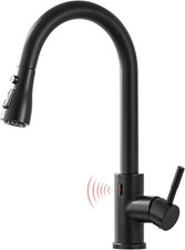Matte Black Touchless Kitchen Faucet with Pull down Sprayer Motion Sensor Hands-