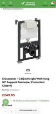 Crosswater - 0.82m Height Wall Hung WC Support Frame (w/ Concealed Cistern)