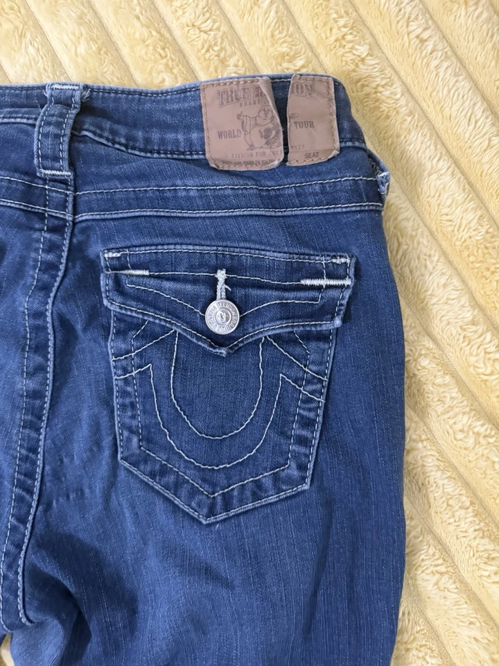Pantalones de mezclilla para mujer True Religion ajustados azules talla 29x28 Foto 4 de 4
