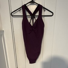 Purple Women's Adult Sleeveless Dance Leotard with Strappy Back Ballet Costume