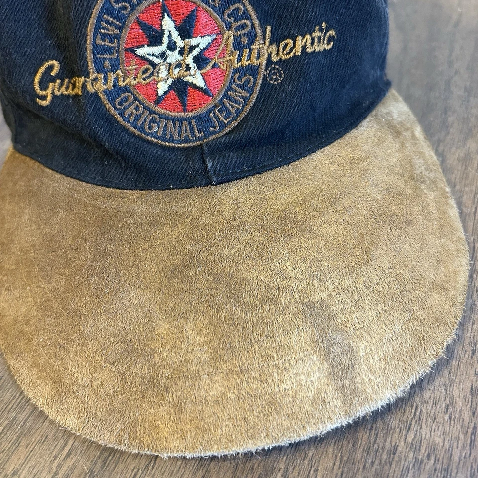 Pantalones de mezclilla originales vintage LEVI STRAUSS negros años 90 gorra cuero correa trasera Foto 2 de 4