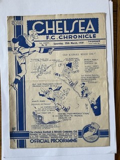 CHELSEA v ASTON VILLA 1938/9.