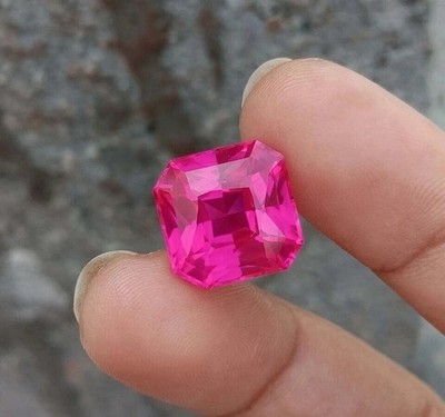 10.07 Ct Natural Ceylon Royal Pink Sapphire Asscher Cut Loose Certified Gemstone