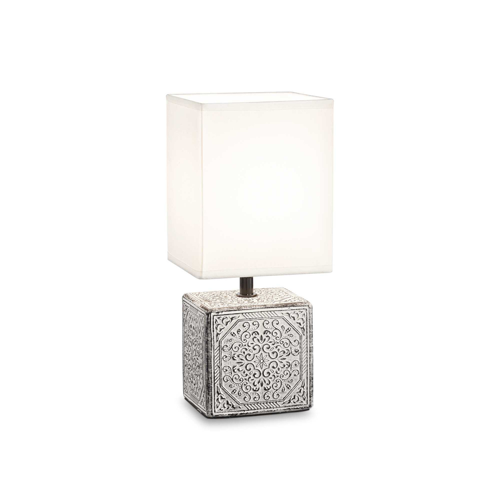 Lampada Comodino Ideal-Lux Kalì-1 TL1 - Abat-jour Moderna Bianca