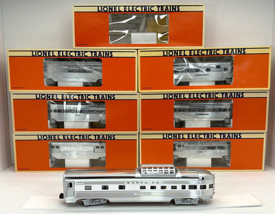 Lionel Santa Fe Aluminum 7 Car Passenger Set O Used 6-19109 - 19113 19128 19138%
