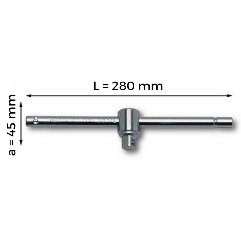 USAG 240 1/2'' N - Leva a T con attacco quadro scorrevole