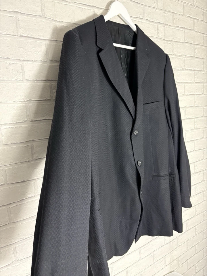 Versace Collection Black Textured Blazer Sports Jacket Wool Men's Size 70L 3XL - Image 4 of 4