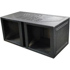 DUAL 15" KICKER SQUARE SLOT-PORTED SUBWOOFER ENCLOSURE BOX w/ DURABLE BED LINER