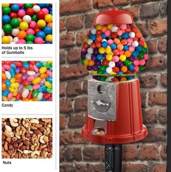Retro Bubble Gum Vending Machine Vintage Style Candy Gum Ball Dispenser w Stand
