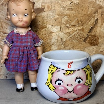 Vintage Campbell's Kid Doll Ideal Toy Corp & 1998 Campbell's Soup Mug Set