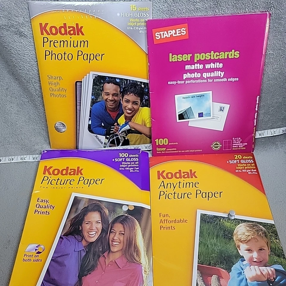 Mixed Lot Kodak Photo Paper & Staples Cards Inkjet Laser 4 Packs READ, FREE SHIP - Image 2 of 4