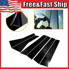 For 2017-2022 Honda CRV CR-V 6PC Stainless Steel Black Pillar Post Trim