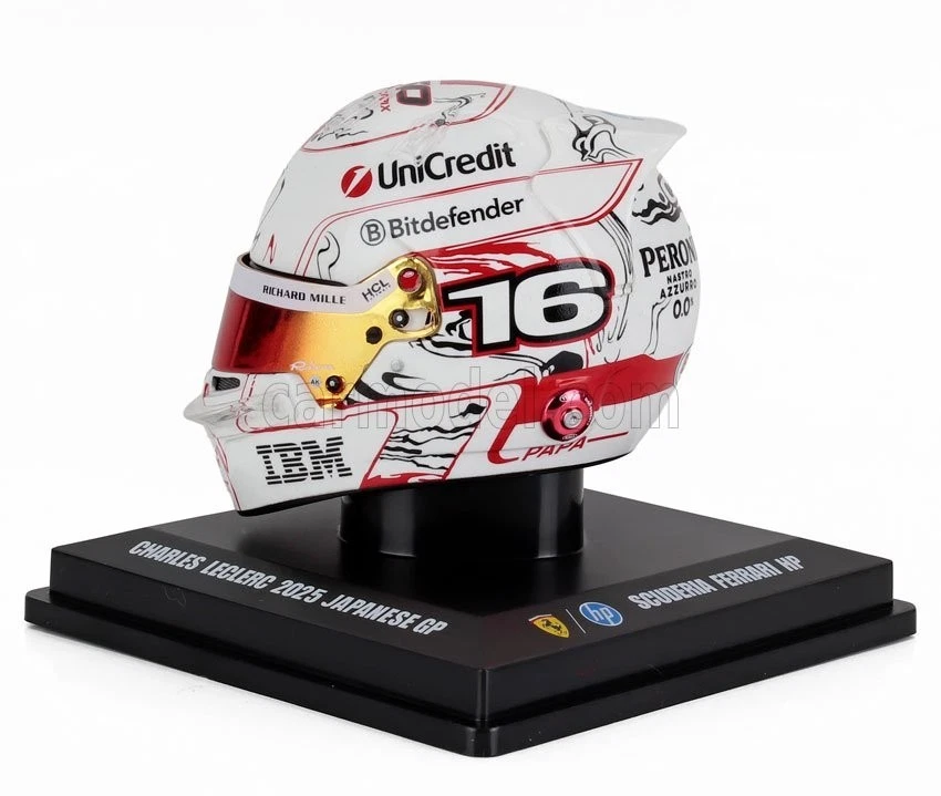 Modèle Casque Mini Helmet F1 Looksmart 1:5 Ferrari SF-25 Leclerc Japan GP 2025 - Photo 4/4