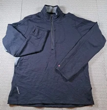 Icebreaker GT 260 Midweight  1/2 Zip Merino Wool Pullover XXL Mens Navy Gray