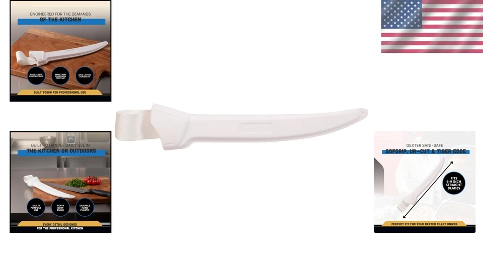 Vaina de cuchillo para cuchillos de filete de 6 a 9 pulgadas funda de plástico duro con lazo para cinturón Foto 2 de 4