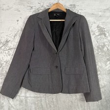 RAFAELLA Women's Grey Blazer Size 8 Career Suit Jacket Professional Lined Chic