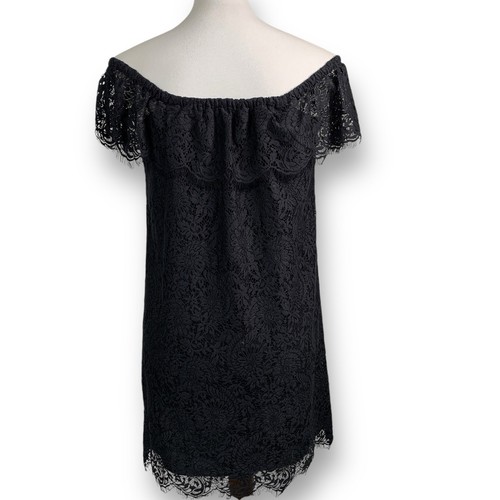 Madewell abito nero pizzo crepuscolare spalle scoperte corto foderato LBD taglia 0 - Foto 3 di 10