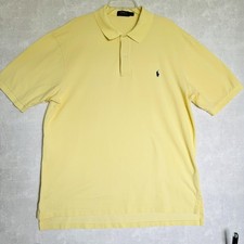 Ralph Lauren Polo Shirt Mens XLT Tall Yellow 100 Cotton Pony Logo Classic
