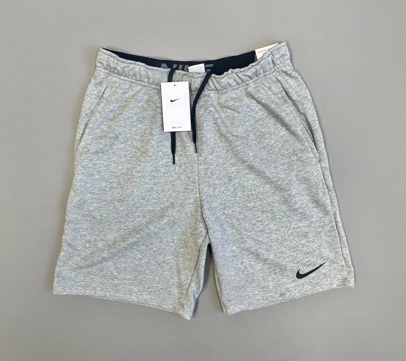 Nike Dry Fitness Fleece Shorts Dri-Fit - Size Large - Grey DA5556-063 RRP £45