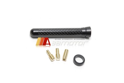 Black Carbon Fiber Screw-In Short Antenna for Mitsubishi Evolution EVO 7 8 9 10