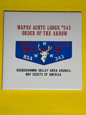 Vintage RARE BSA OA Wapsu Achtu Lodge 343 Ceramic Tile Trivet 1960s Boy ScoutsPA