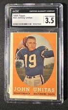 1958 Topps - Johnny Unitas #22 Baltimore Colts NFL Football CGC 3.5 (Very Good)