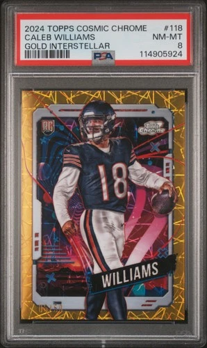 2024 TOPPS COSMIC CHROME GOLD INTERSTELLAR #118 CALEB WILLIAMS 5/50 PSA 8
