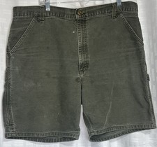Vintage Carhartt B25 MOS Carpenter Shorts Mens 40 Moss Duck Canvas Workwear