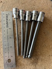 Snap-on 6pc 38 Drive Extra Long Hex Allen Socket Set Sae 53238 Usa