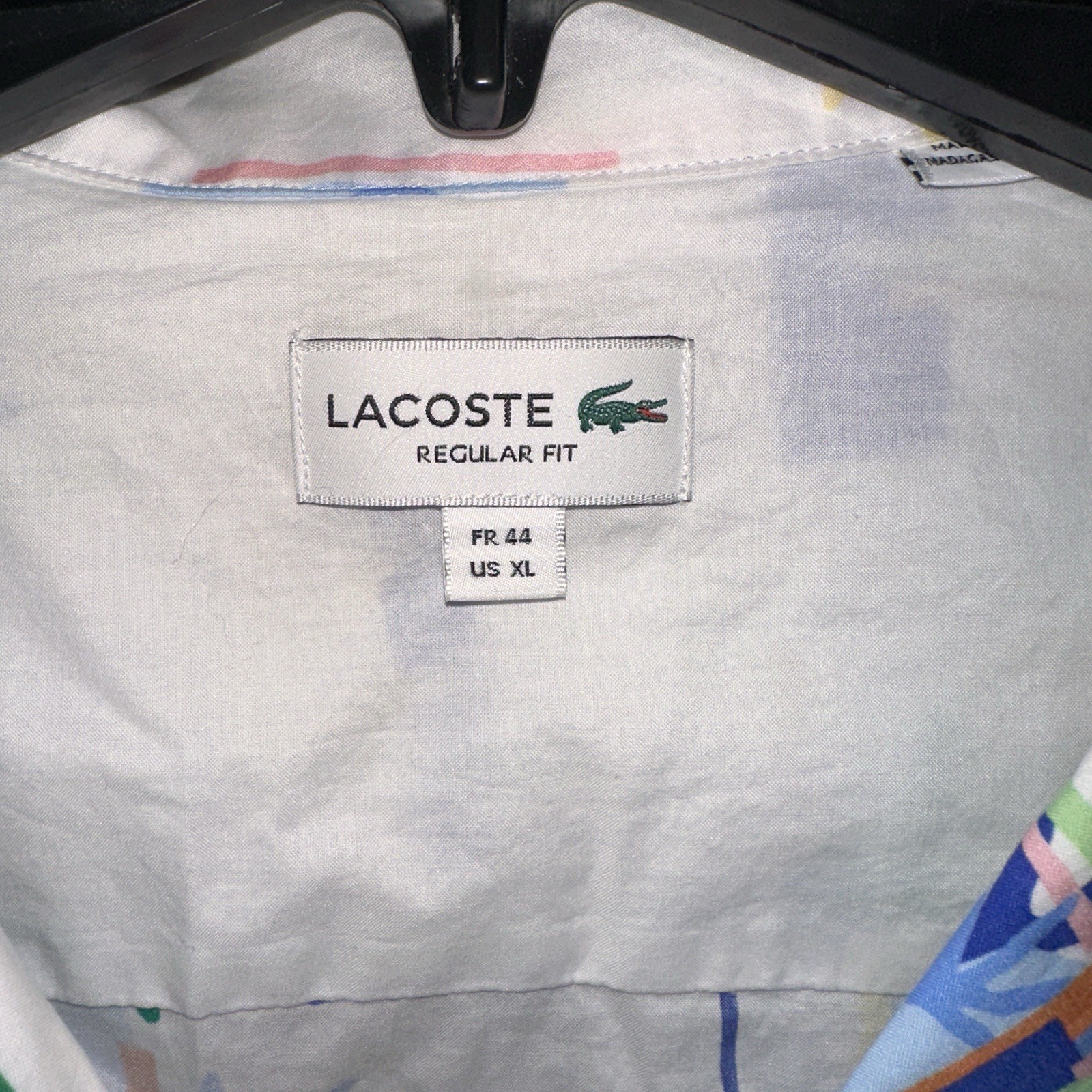 Lacoste Mens Short Sleeve All Over Summer Print Button Down Woven Shirt XL NWT thumbnail 4