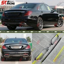 For Benz S-Class sedan W222 18+ ABS Chrome Rear Bumper Strip Trim+Tailpipe Frame