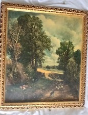 Large John Constable The Cornfield Vintage Print In Fancy Gilt Frame