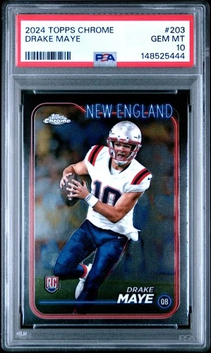 2024 TOPPS CHROME #203 DRAKE MAYE ROOKIE RC PSA 10