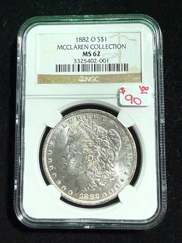 1882 O MORGAN DOLLAR MCCLAREN COLLECTION NGC MS 62 001
