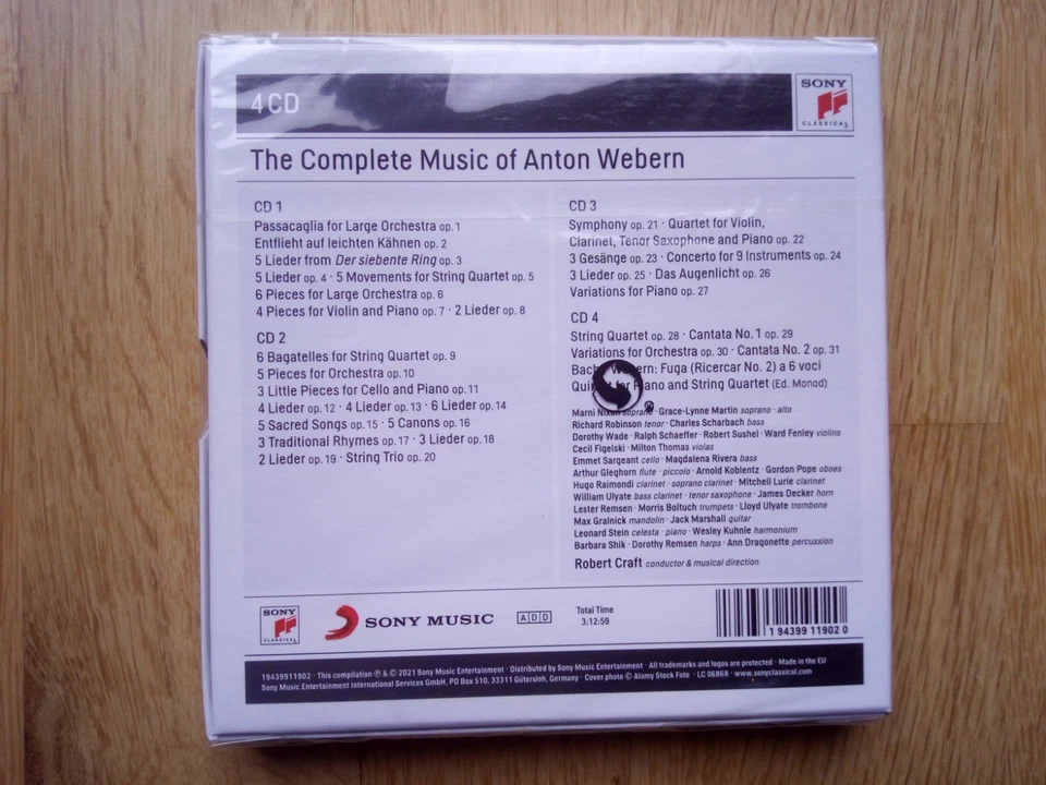 Complete Music of Anton Webern - Robert Craft  - 4 CD Box - Neu / Eingeschweißt - Bild 3 von 3