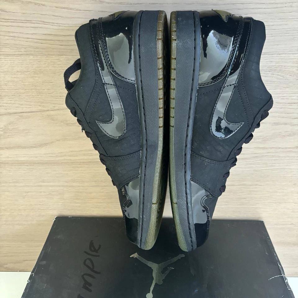 Talla 10- Jordan 1 Retro Bajo Metálico Plateado Negro Cocodrilo Vintage 2007 DS Foto 4 de 4