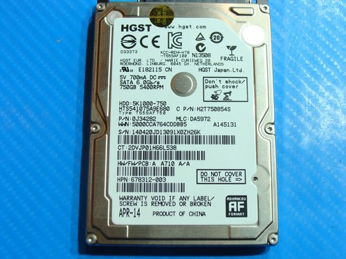 HP 15-g013cl HGST 750GB SATA 2.5" HDD Hard Drive 5K1000-750 HTS541075A9E680 - Picture 4 of 4