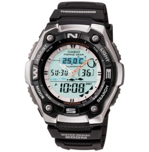 Casio AQW101-1AV, Moon Phase/Fishing Watch, Analog/Digital Combo, 200 Meter  WR | eBay