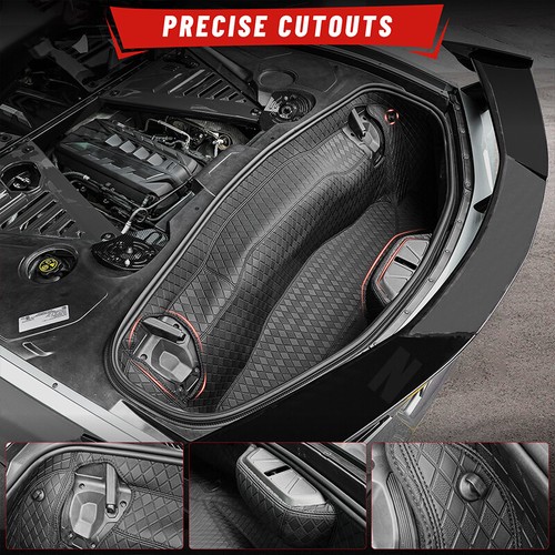 Juego de alfombrillas de cuero para maletero trasero Corvette C8 2020-24 Stingray Z51 Z06 E-ray - Imagen 7 de 16