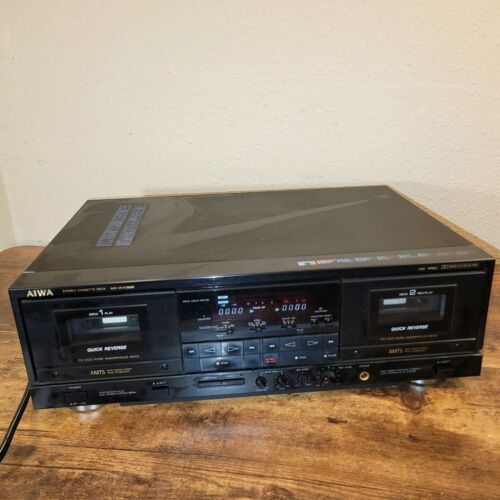 AIWA AD-WX888 Stereo Dual Cassette Deck AMTS Auto Reverse Untested
