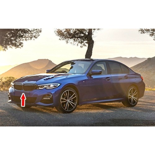 Fit 2019-2021 BMW 3-Series G20 G21 Front Bumper Kidney Grille Shiny Black D-Bar - Picture 3 of 5