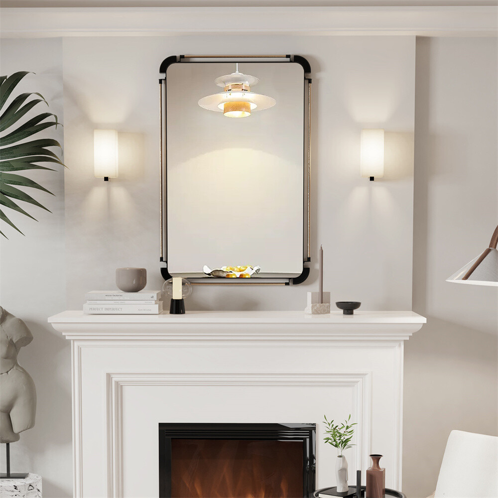 Farmhouse antique brass Mirror for Bathroom Living Room